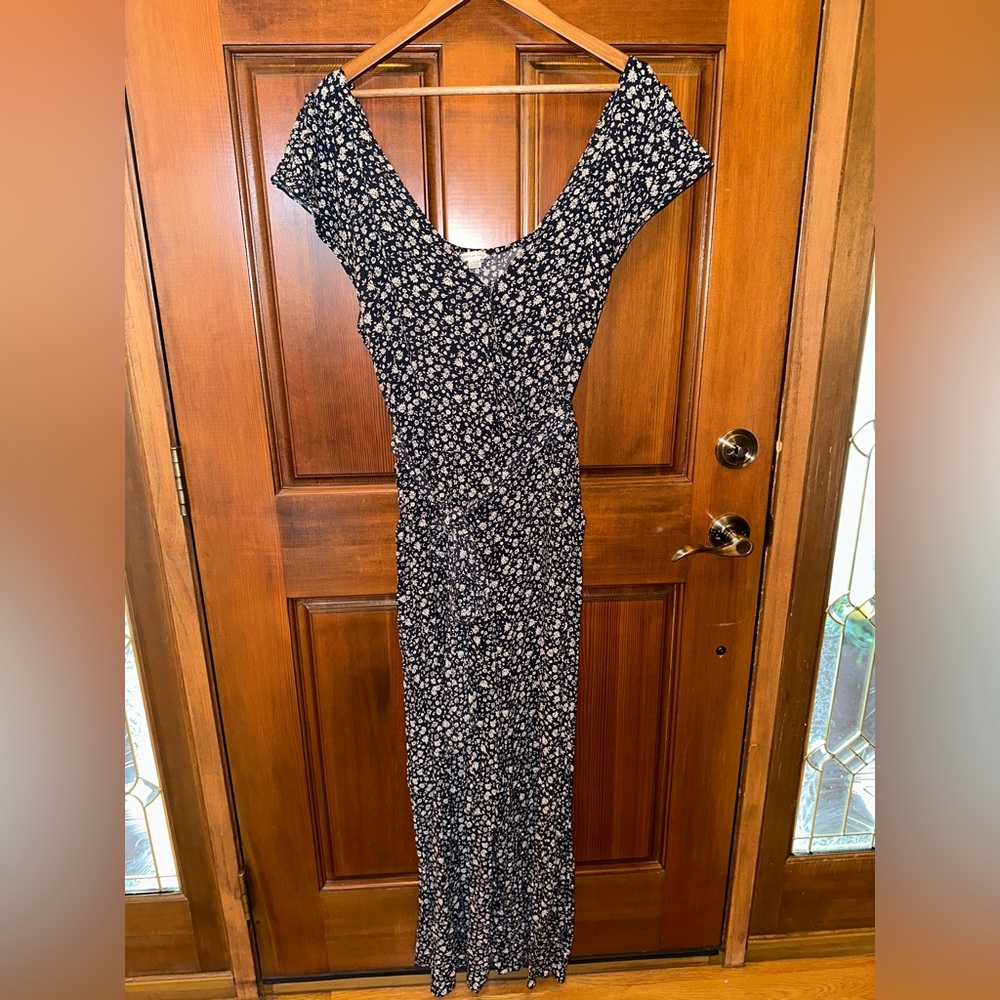 American Eagle Blue Floral Romper